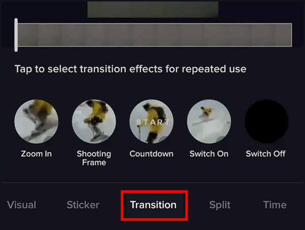 Access TikTok Transitions