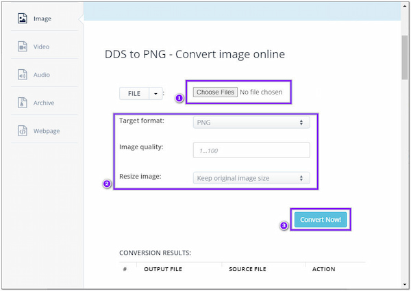 Aconvert DDS to PNG Converter