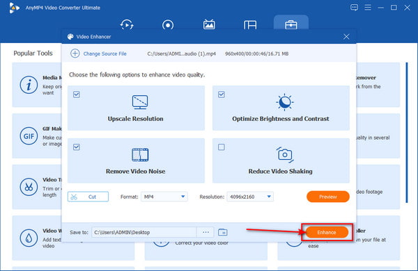 AnyMP4 Click Enhance But