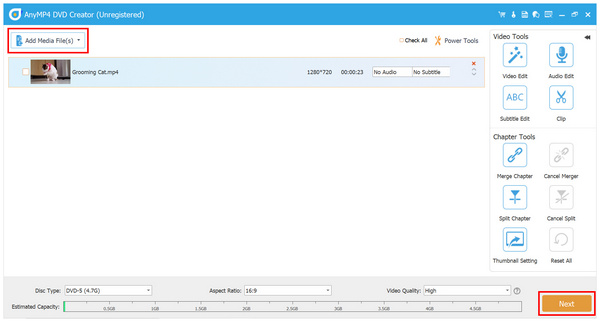 Anymp4 Dvd Creator Add File
