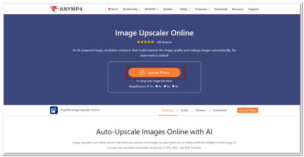 Anymp4 Image Upscaler Upload Photo