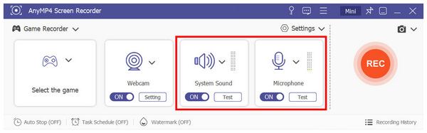 AnyMP4 Screen Recorder Game Audio Capture