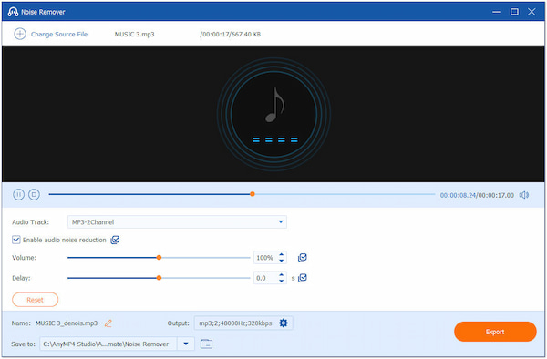 AnyMP4 VCU Remove Background Noise Preview