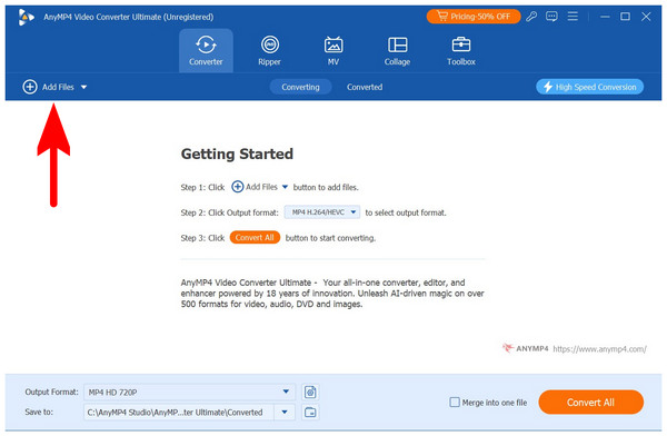 AnyMP4 Video Converter Ultimate Add Files