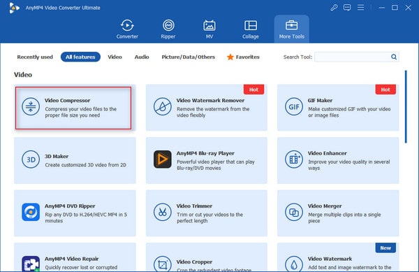 Anymp4 Video Converter Ultimate Select More Tools