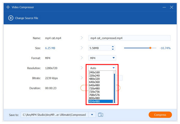 Anymp4 Video Converter Video Compressor Menu