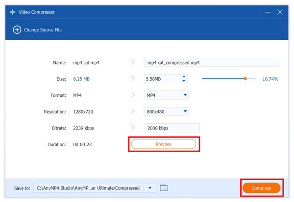 Anymp4 Video Converter Video Compressor Preview Compress