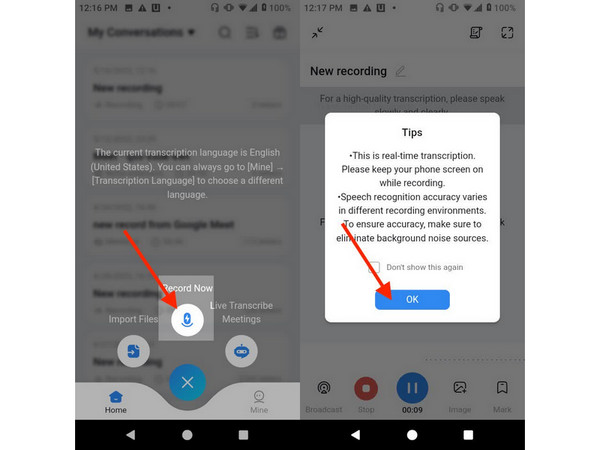 Begin Recording Notta