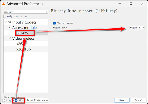 Change Blu ray Region in VLC