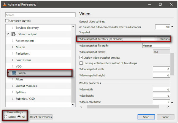 Change Snapshot Directory