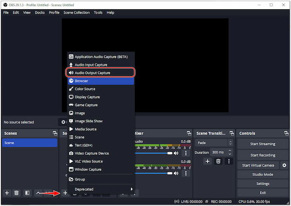 Choose Audio Output Capture