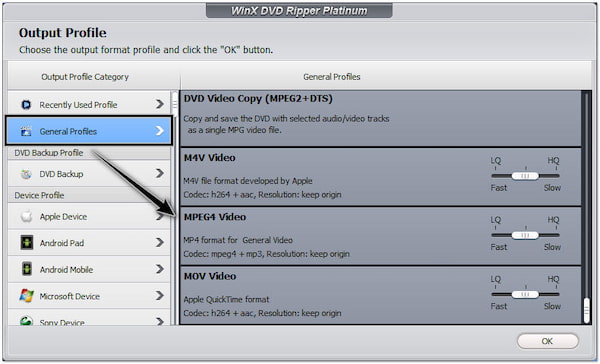 Choose MPG in General Profiles
