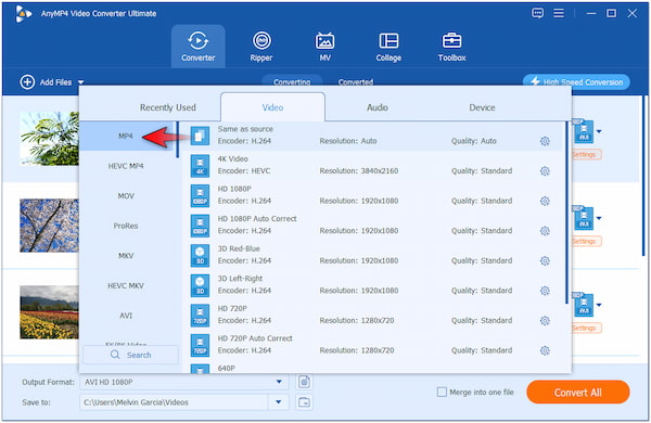 Choose Output Format