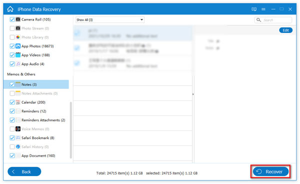 Click Recover Button