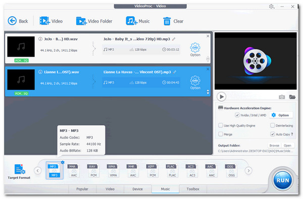 Compress WAV VideoProc