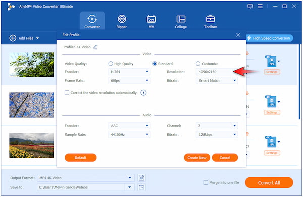 Configure Output Settings