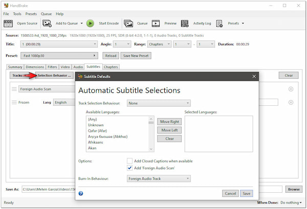 Customize Subtitle Track