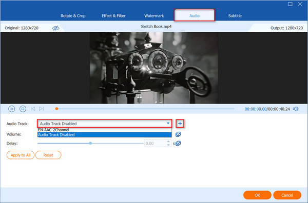 Disable And Add Audio Track Editing Window