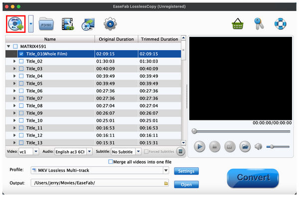 Easefab Load Blu Ray