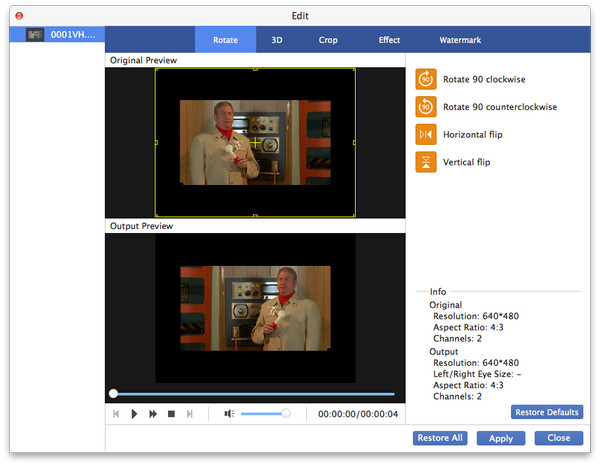 Edit the Video Effect