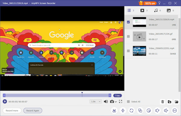 End Recording And Preview