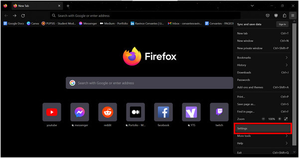 Firefox Settings