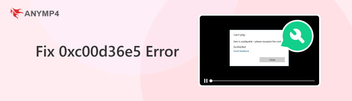 Fix 0XC00d36E5 Error