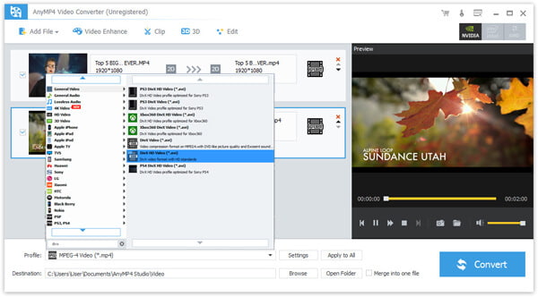 Load the original TS video