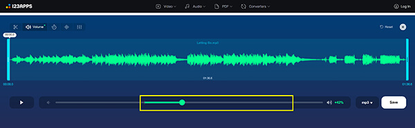 Increase Volume DB in 123apps