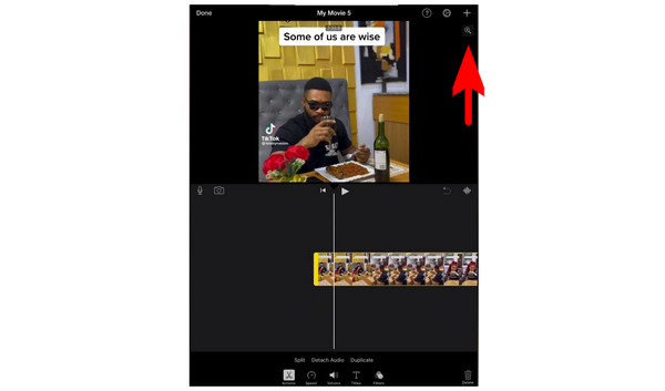 iPad iMovie Tap on Video