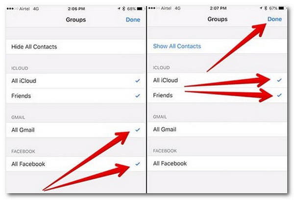 iPhone Contact Deselect Third Party