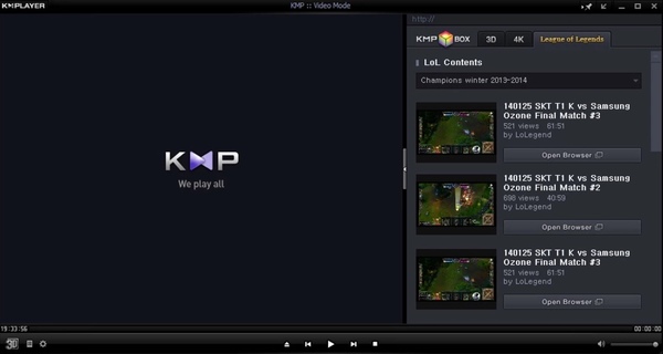 Kmplayer Interface
