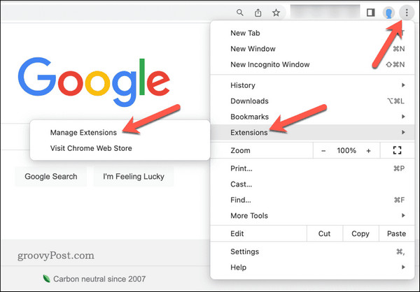 Manage Chrome Extensions