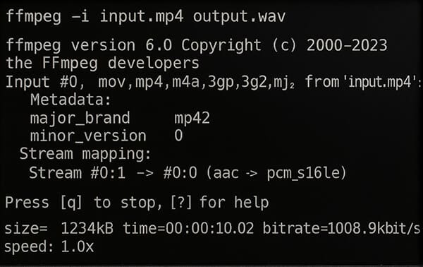 MP4 to Wav FFmpeg