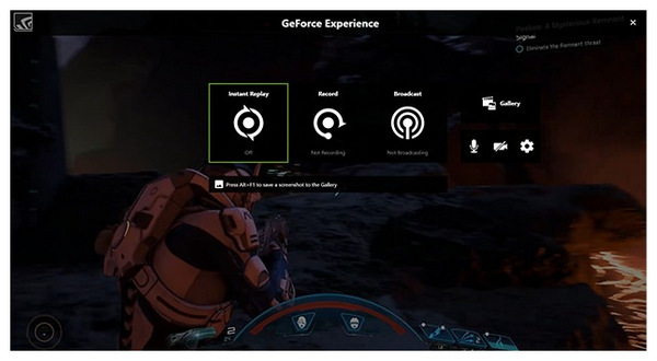 Nvidia Shadowplay Interface