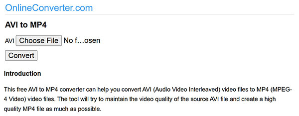 Online Converter Avi To Mp4 Converter