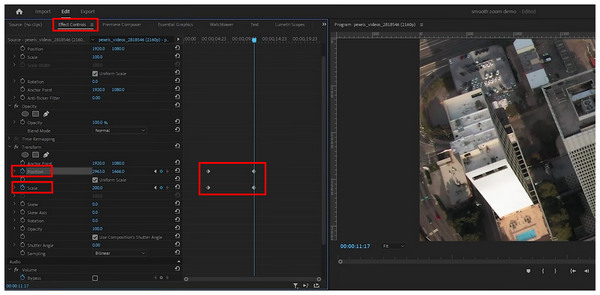Premiere Pro Transform Effects Controls Keyframe