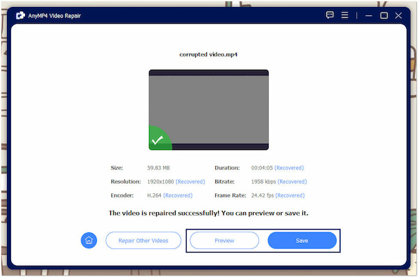 Preview Repaired TikTok Video and Save