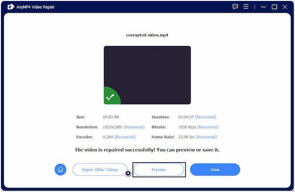 Preview Repaired Video