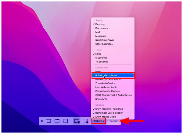 Quicktime Player Option Record
