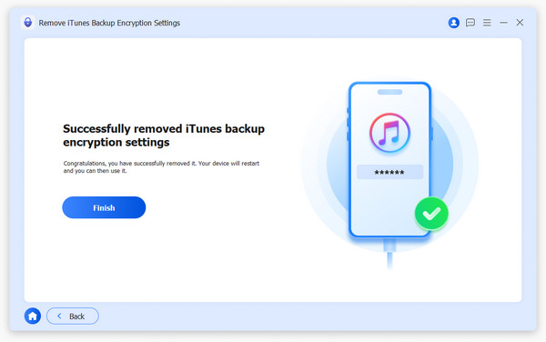 Removed Backup Encryptions Successfully