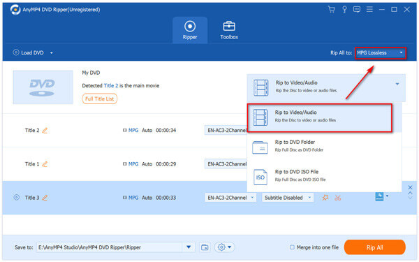 Rip DVD to MPG lossless