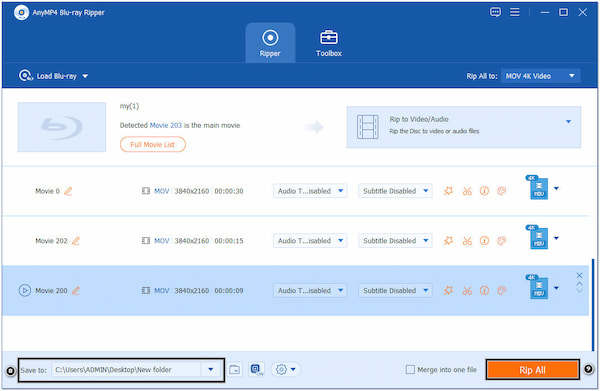 Save Ripped MOV File to Drive