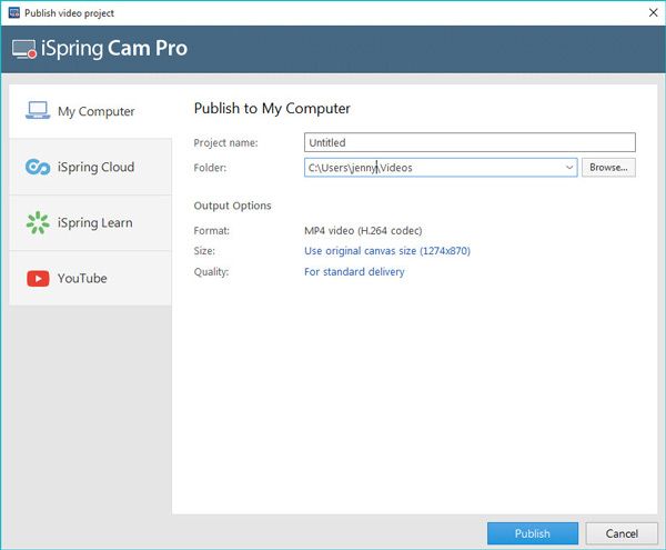 Save iSpring recording