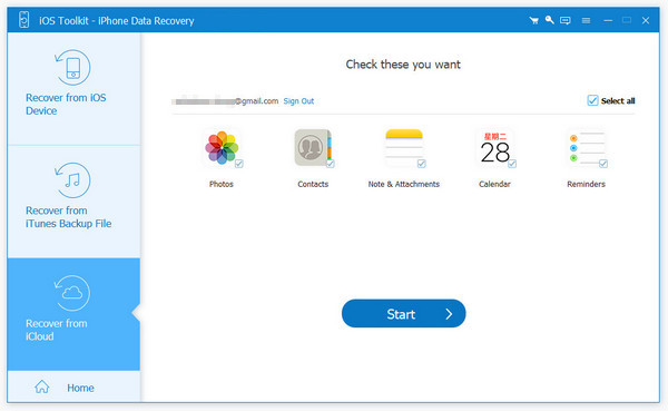 Select Data for Recovery