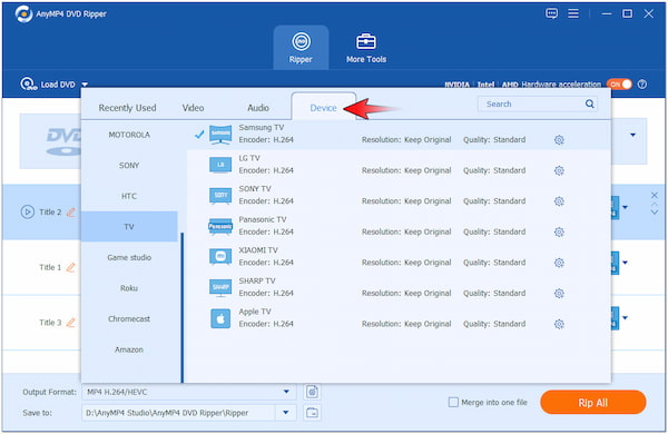 Select Device Preset
