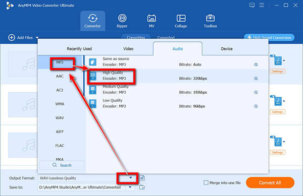 Select MP3 High Quality