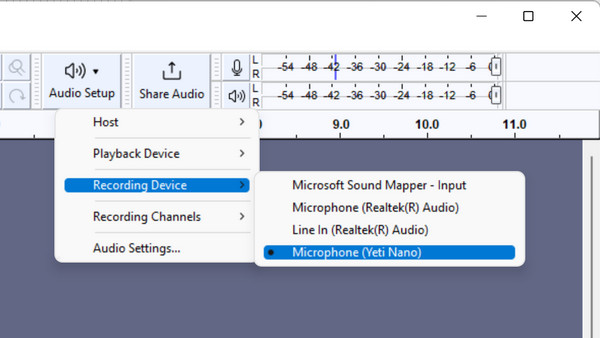 Select Recording Device Audacity