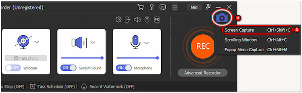 Select Green Capture option