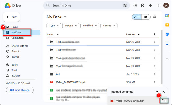 Send Large Video Google Drive Locate Imported Video